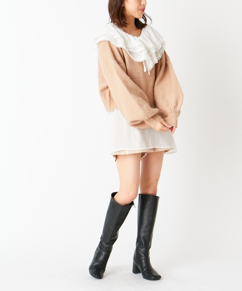 Chico（チコ）の「ふわふわニット2wayカーディガン（カーディガン/ボレロ・レディース・グレイッシュベージュ/パープル・FREE）」の18枚目の写真