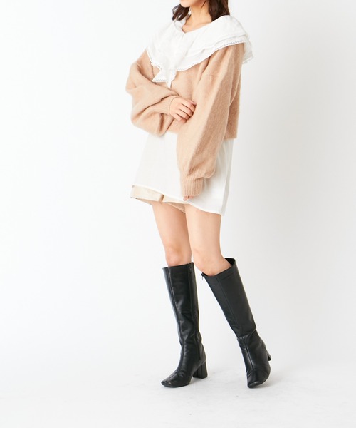 Chico（チコ）の「ふわふわニット2wayカーディガン（カーディガン/ボレロ・レディース・グレイッシュベージュ/パープル・FREE）」の15枚目の写真