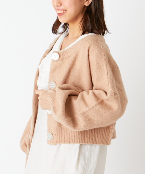 Chico（チコ）の「ふわふわニット2wayカーディガン（カーディガン/ボレロ・レディース・グレイッシュベージュ/パープル・FREE）」の5枚目の写真