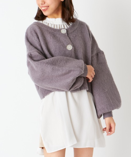 Chico（チコ）の「ふわふわニット2wayカーディガン（カーディガン/ボレロ・レディース・グレイッシュベージュ/パープル・FREE）」の11枚目の写真