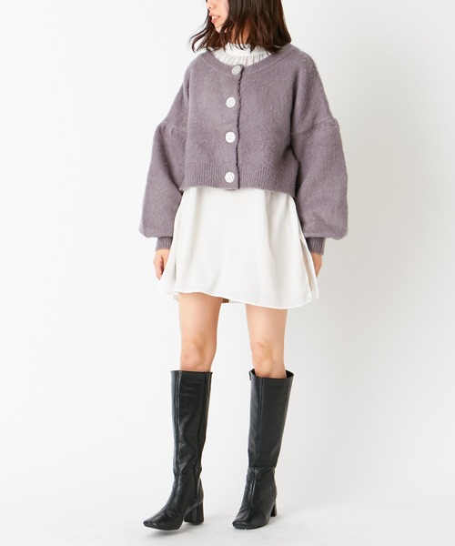 Chico（チコ）の「ふわふわニット2wayカーディガン（カーディガン/ボレロ・レディース・グレイッシュベージュ/パープル・FREE）」の17枚目の写真