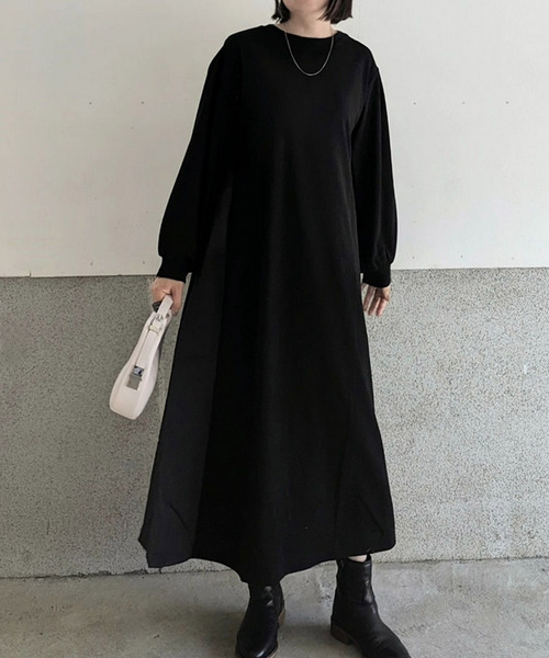 Fizz（フィズ）の「【Fizz/フィズ】　サカリバ素材　バック切替えAラインワンピース（ワンピース・レディース・ブラック/ベージュ/カーキ・M）」の12枚目の写真