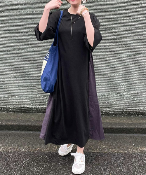 Fizz（フィズ）の「【Fizz/フィズ】　サカリバ素材　バック切替えAラインワンピース（ワンピース・レディース・ブラック/ベージュ/カーキ・M）」の13枚目の写真