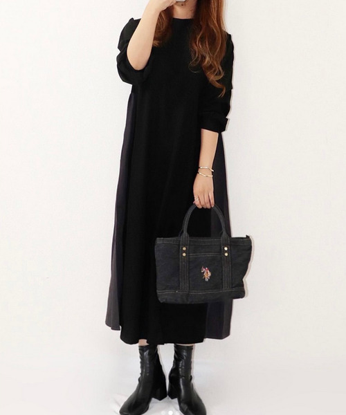 Fizz（フィズ）の「【Fizz/フィズ】　サカリバ素材　バック切替えAラインワンピース（ワンピース・レディース・ブラック/ベージュ/カーキ・M）」の16枚目の写真