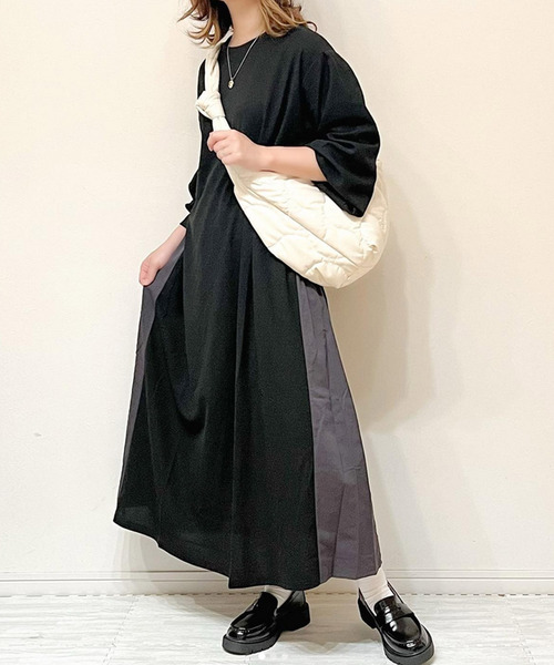 Fizz（フィズ）の「【Fizz/フィズ】　サカリバ素材　バック切替えAラインワンピース（ワンピース・レディース・ブラック/ベージュ/カーキ・M）」の17枚目の写真