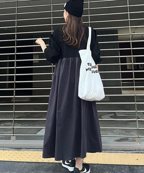 Fizz（フィズ）の「【Fizz/フィズ】　サカリバ素材　バック切替えAラインワンピース（ワンピース・レディース・ブラック/ベージュ/カーキ・M）」の18枚目の写真