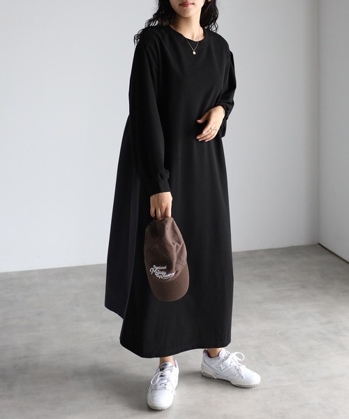 Fizz（フィズ）の「【Fizz/フィズ】　サカリバ素材　バック切替えAラインワンピース（ワンピース・レディース・ブラック/ベージュ/カーキ・M）」の20枚目の写真