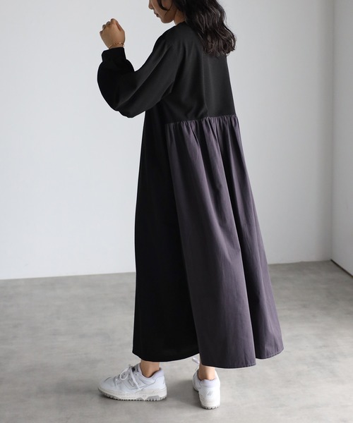 Fizz（フィズ）の「【Fizz/フィズ】　サカリバ素材　バック切替えAラインワンピース（ワンピース・レディース・ブラック/ベージュ/カーキ・M）」の21枚目の写真