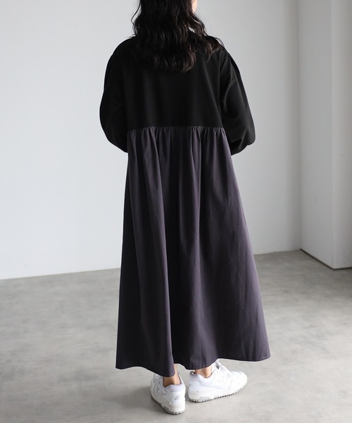 Fizz（フィズ）の「【Fizz/フィズ】　サカリバ素材　バック切替えAラインワンピース（ワンピース・レディース・ブラック/ベージュ/カーキ・M）」の22枚目の写真