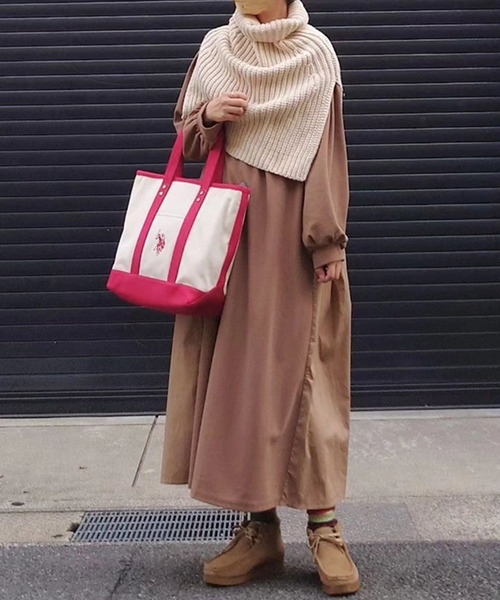 Fizz（フィズ）の「【Fizz/フィズ】　サカリバ素材　バック切替えAラインワンピース（ワンピース・レディース・ブラック/ベージュ/カーキ・M）」の6枚目の写真