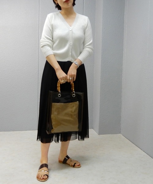 minia（ミニア）の「ゴールドキャップ親指リングサンダル/フラットサンダル　◇（サンダル・レディース・ブラック/アイボリー/クリアブラック/クリア/クリアブラウン・LL/S/M/L）」の15枚目の写真