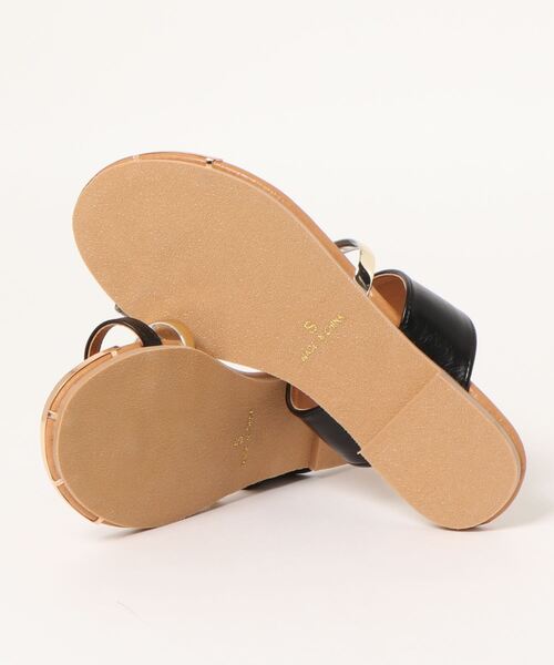 minia（ミニア）の「ゴールドキャップ親指リングサンダル/フラットサンダル　◇（サンダル・レディース・ブラック/アイボリー/クリアブラック/クリア/クリアブラウン・LL/S/M/L）」の6枚目の写真