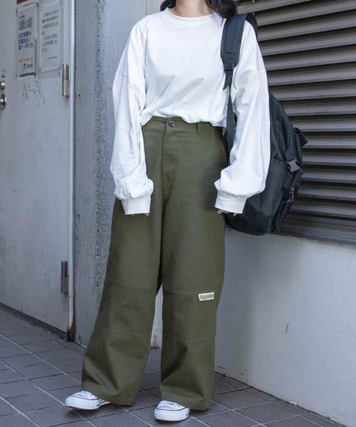 PairPair（ペアペア）の「USAコットンベーシックロンT(ユニセックス)（Tシャツ/カットソー・レディース・オフホワイト/ミント/スミクロ/グレイッシュベージュ/グレイッシュブルー・MEDIUM/LARGE）」の6枚目の写真