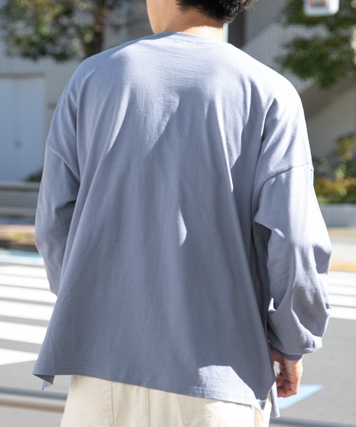 PairPair（ペアペア）の「USAコットンベーシックロンT(ユニセックス)（Tシャツ/カットソー・レディース・オフホワイト/ミント/スミクロ/グレイッシュベージュ/グレイッシュブルー・MEDIUM/LARGE）」の19枚目の写真