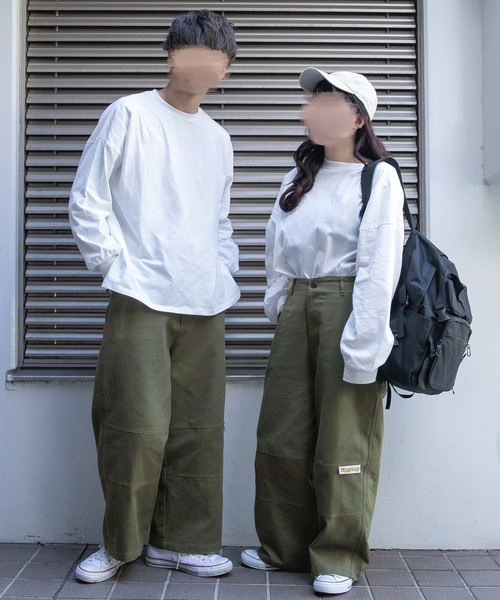 PairPair（ペアペア）の「USAコットンベーシックロンT(ユニセックス)（Tシャツ/カットソー・レディース・オフホワイト/ミント/スミクロ/グレイッシュベージュ/グレイッシュブルー・MEDIUM/LARGE）」の14枚目の写真