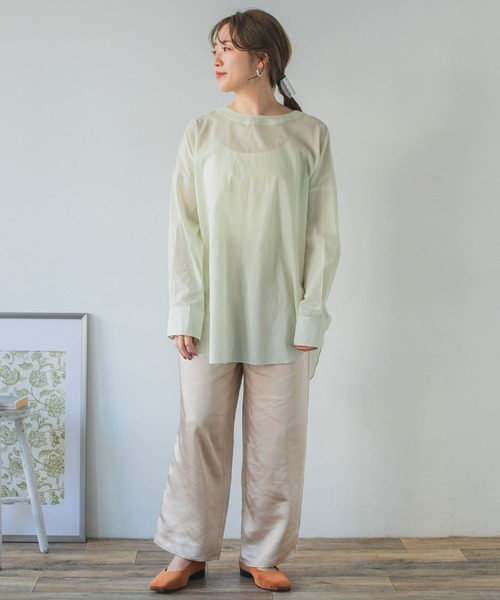 ITEMS URBANRESEARCH（アイテムズ アーバンリサーチ）の「サテンイージーパンツ（その他パンツ・レディース・グリーン/ベージュ/ブラック/モカ・LARGE/SMALL/MEDIUM）」の18枚目の写真