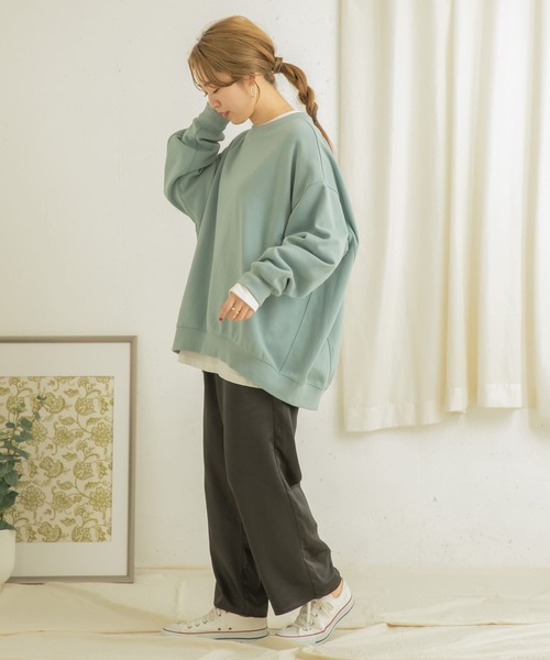 ITEMS URBANRESEARCH（アイテムズ アーバンリサーチ）の「サテンイージーパンツ（その他パンツ・レディース・グリーン/ベージュ/ブラック/モカ・LARGE/SMALL/MEDIUM）」の11枚目の写真