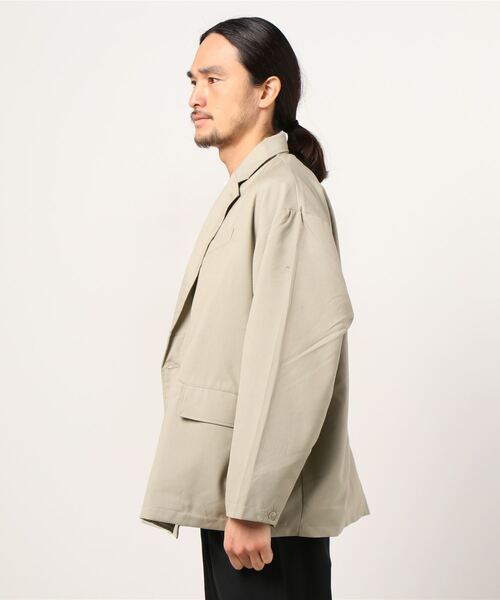 FUNALIVE（ファンアライブ）の「ダブルテーラードBIGジャケット（テーラードジャケット・メンズ・ブラック/ベージュ/ネイビー/カーキ/チェック/グレイッシュベージュ・M/L/XL）」の7枚目の写真