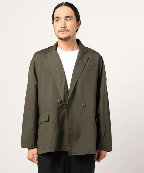 FUNALIVE（ファンアライブ）の「ダブルテーラードBIGジャケット（テーラードジャケット・メンズ・ブラック/ベージュ/ネイビー/カーキ/チェック/グレイッシュベージュ・M/L/XL）」の15枚目の写真