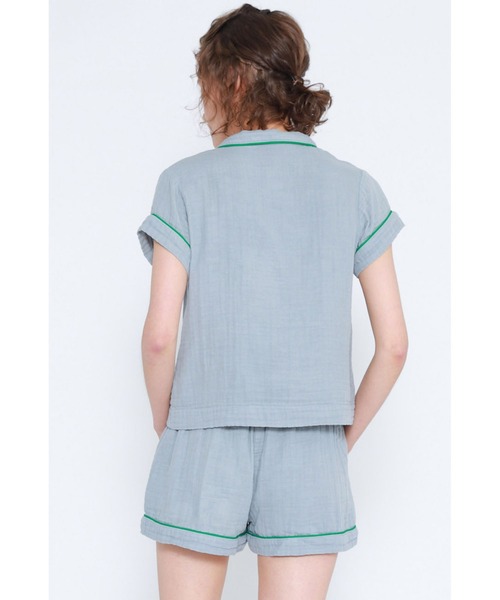 Priv. Spoons Club（プライベートスプーンズクラブ）の「【レディース】コットンガーゼパジャマ/ショートパンツ（ルームウェア/パジャマ・レディース・グレー/サックスブルー/ライトピンク・S/M）」の10枚目の写真