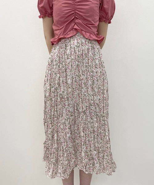 SPIGA（スピーガ）の「小花柄ロングスカートB（スカート・レディース・ホワイト・FREE）」の6枚目の写真