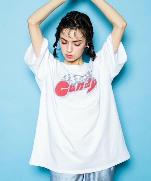 Candy Stripper（キャンディストリッパー）の「【電Q×Candy Stripper】MANY A PEPE TEE（Tシャツ/カットソー・レディース・ライトブルー/ブラック/オフホワイト・2）」の2枚目の写真