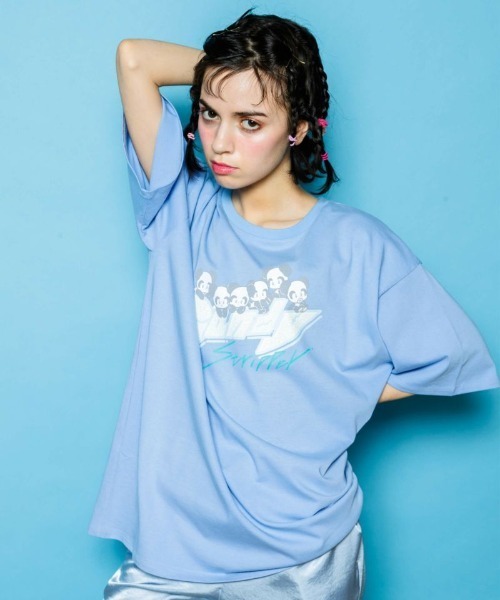 Candy Stripper（キャンディストリッパー）の「【電Q×Candy Stripper】MANY A PEPE TEE（Tシャツ/カットソー・レディース・ライトブルー/ブラック/オフホワイト・2）」の5枚目の写真