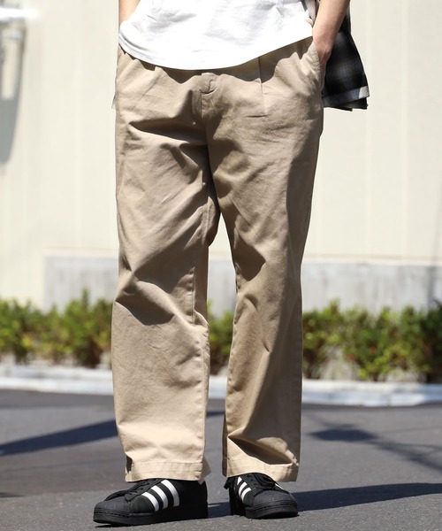 RICCARDO METHA(リカルドメッサ)の「RICCARDO METHA/リカルドメッサ NEW 1TUCK WIDE TROUSERS TWILL J8153 トラウザーパンツ テーパード ワイド(その他パンツ・メンズ・ブラック/ベージュ・46/48/44)」の11枚目の写真