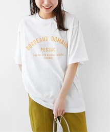 カレッジプリントクルーネックTEE◆