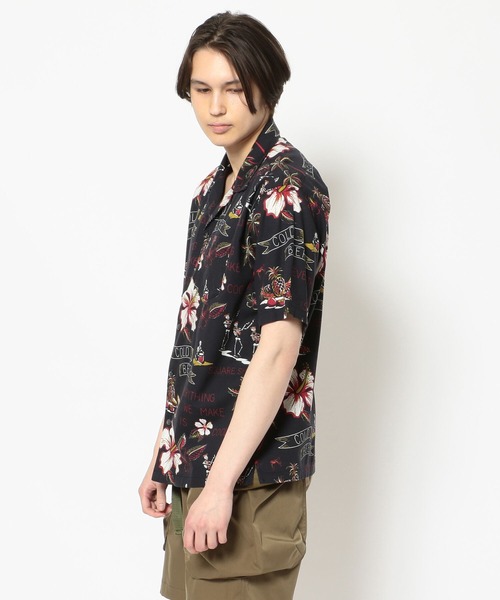 Schott×GLADHAND 総柄 長袖 開襟 アロハシャツ weirdo Schott×GLADHAND 総柄 長袖 開襟 アロハシャツ weirdo グラッドハンド