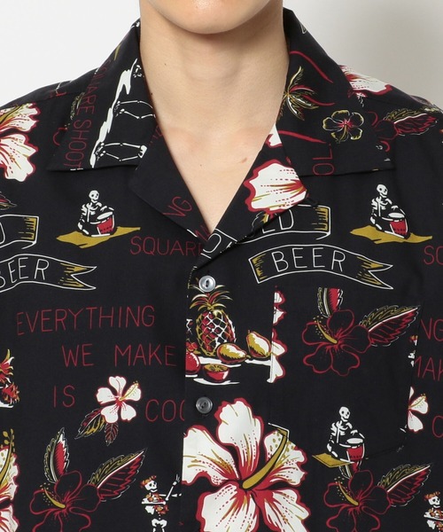 激レア✨Schott スカル ピンナップガール アロハシャツ XL ブラック 激レア✨Schott スカル ピンナップガール アロハシャツ XL