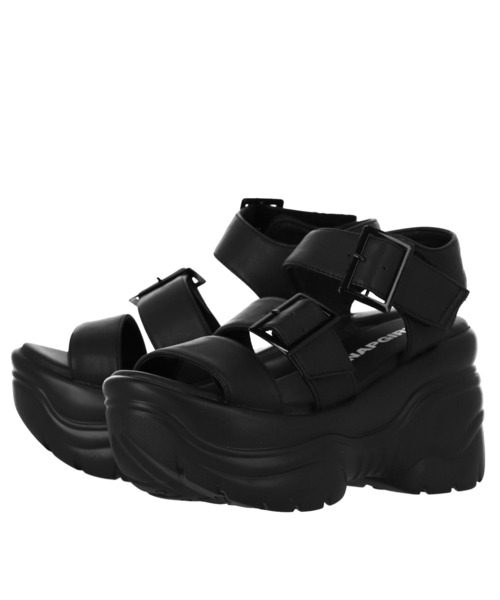 ANAP GiRL(アナップガール)の「ロゴ刺繍厚底ベルトサンダル(サンダル・キッズ・ブラック/ホワイト×ブラック・L/M/S)」の12枚目の写真