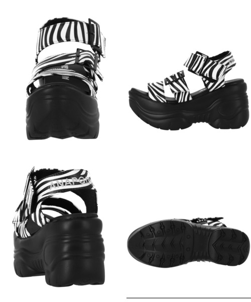 ANAP GiRL(アナップガール)の「ロゴ刺繍厚底ベルトサンダル(サンダル・キッズ・ブラック/ホワイト×ブラック・L/M/S)」の15枚目の写真