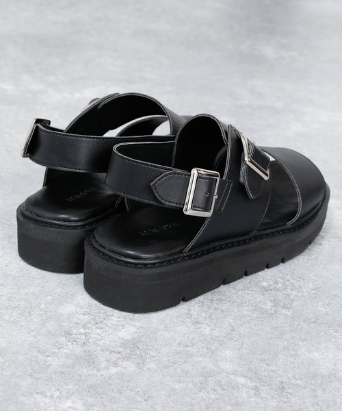 RAGEBLUE（レイジブルー）の「ボリュームソール/ストラップサンダル/950646（サンダル・メンズ・ブラック/パイソン・MEDIUM/LARGE）」の5枚目の写真