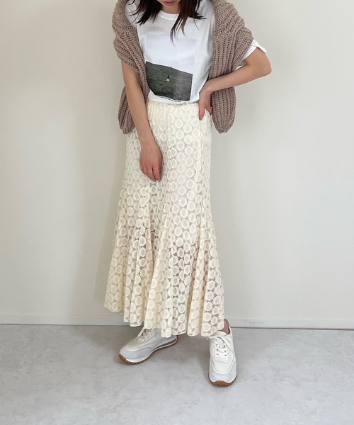 LE MORE（リモア）の「フラワーレースロングスカート（スカート・レディース・アイボリー/ブラック・FREE）」の11枚目の写真