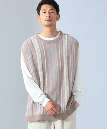 B:MING by BEAMS（ビーミングバイビームス）の「B:MING by BEAMS / ジャカード ドロップショルダー ベスト（ベスト・メンズ）」