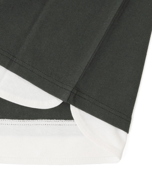 GLAZOS(グラソス)の「OE天竺・接触冷感ドロップショルダー袖ポケットレイヤード半袖Tシャツ(Tシャツ/カットソー・キッズ・チャコールグレー/ベージュ/カーキ・130cm/140cm/150cm/160cm/170cm)」の14枚目の写真