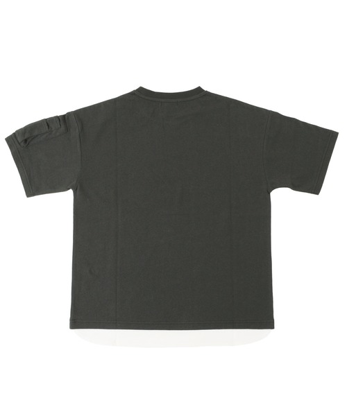 GLAZOS(グラソス)の「OE天竺・接触冷感ドロップショルダー袖ポケットレイヤード半袖Tシャツ(Tシャツ/カットソー・キッズ・チャコールグレー/ベージュ/カーキ・130cm/140cm/150cm/160cm/170cm)」の15枚目の写真