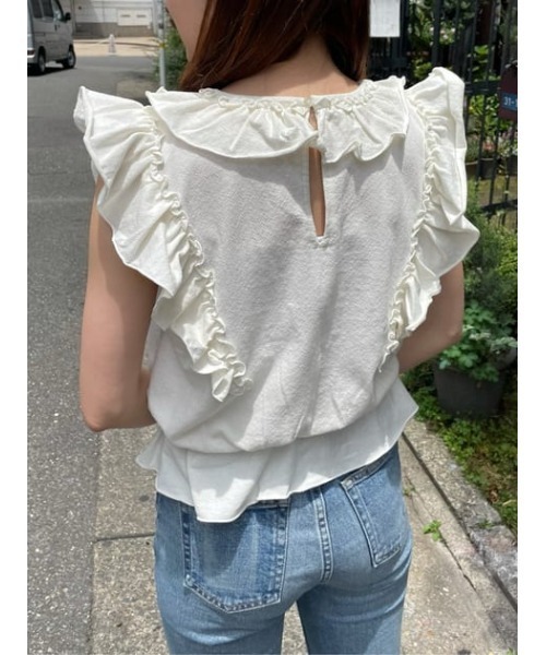 MOUSSY（マウジー）の「SHOULDER FRILL CUT トップス（タンク