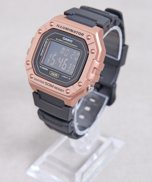 CASIO（カシオ）の「CASIO カシオ：W-218H チープカシオ 腕時計スクエア　デジタル（デジタル腕時計・メンズ・レッド/オリーブ/ブラック/ネイビー/ブラック×ブラック/ライトグレー/オリーブ×ブラック/ピンク/ライトピンク/ブロンズ/グレー/ライトグレー系/シルバー/カモフラージュ・FREE）」の14枚目の写真