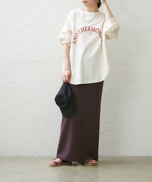 Omekashi（オメカシ）の「強撚スウェットライクタイトスカート（スカート・レディース・ブラウン/ブラック・FREE）」の6枚目の写真