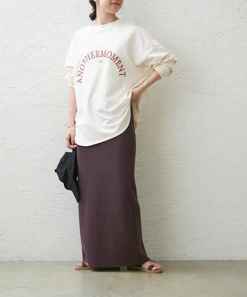 Omekashi（オメカシ）の「強撚スウェットライクタイトスカート（スカート・レディース・ブラウン/ブラック・FREE）」の4枚目の写真