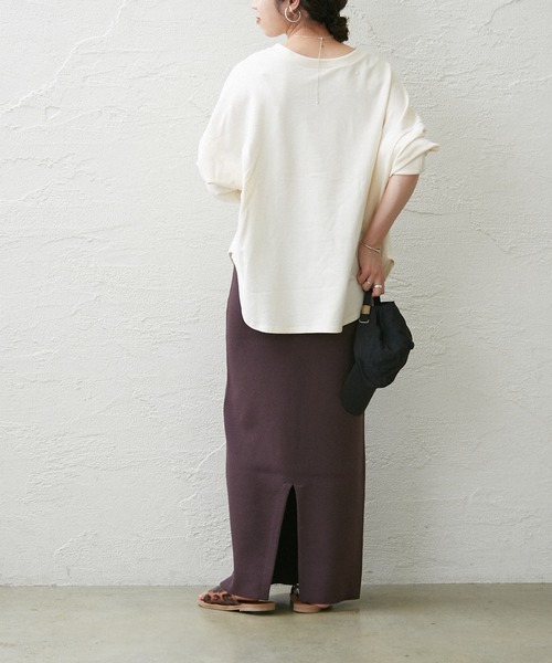 Omekashi（オメカシ）の「強撚スウェットライクタイトスカート（スカート・レディース・ブラウン/ブラック・FREE）」の9枚目の写真