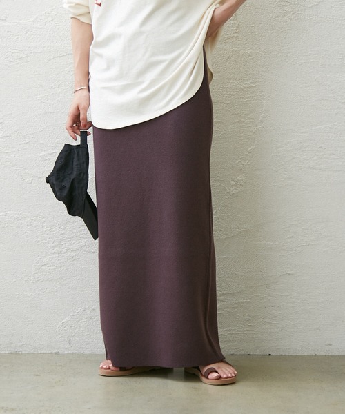 Omekashi（オメカシ）の「強撚スウェットライクタイトスカート（スカート・レディース・ブラウン/ブラック・FREE）」の10枚目の写真