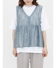 総レースノースリーブブラウス