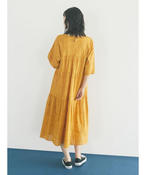 CRAFT STANDARD BOUTIQUE（クラフトスタンダードブティック）の「クルーネックティアードワンピース　＊（ワンピース・レディース・ブラック/パープル/マスタード・FREE）」の16枚目の写真