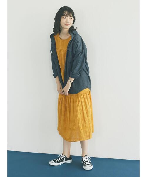 CRAFT STANDARD BOUTIQUE（クラフトスタンダードブティック）の「クルーネックティアードワンピース　＊（ワンピース・レディース・ブラック/パープル/マスタード・FREE）」の17枚目の写真