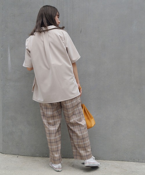 179/WG（イチナナキュウダブルジー）の「だぼっとシルエットチェックパンツ（その他パンツ・レディース・ブラウン/グレー・MEDIUM）」の11枚目の写真
