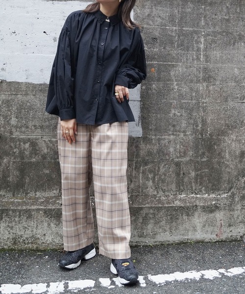 179/WG（イチナナキュウダブルジー）の「だぼっとシルエットチェックパンツ（その他パンツ・レディース・ブラウン/グレー・MEDIUM）」の13枚目の写真