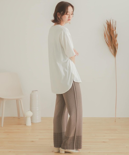 SENSE OF PLACE by URBAN RESEARCH(センスオブプレイスバイアーバンリサーチ)の「ジャガードニットパンツ(その他パンツ・レディース・パープル系その他/ブラック系その他/ブラウン系その他・ONE)」の10枚目の写真